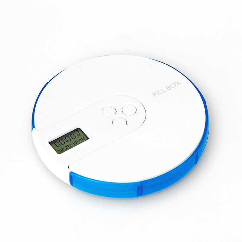 7-compartment rotating pill organiser with digital alarm — weekly medication reminder