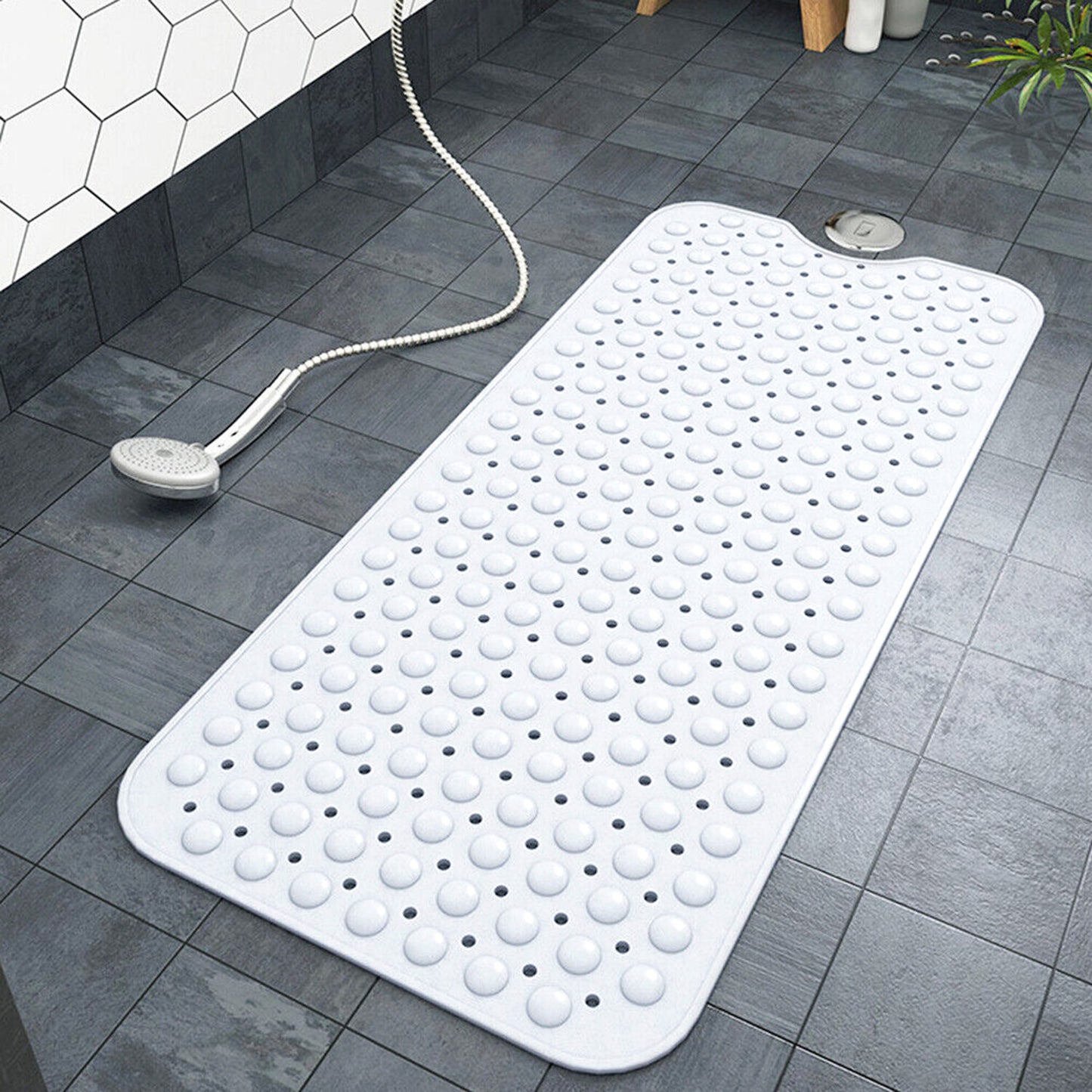 Non-slip mat being machine washed — machine washable at 40 degrees