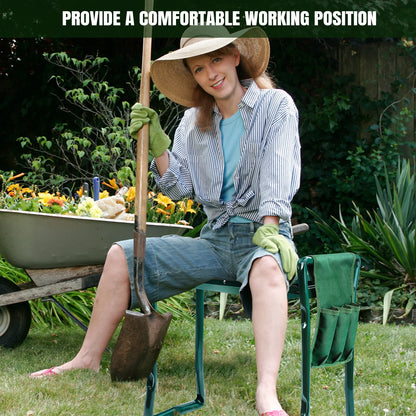 Foldable garden kneeler seat dimensions — lightweight portable kneeler for elderly gardening