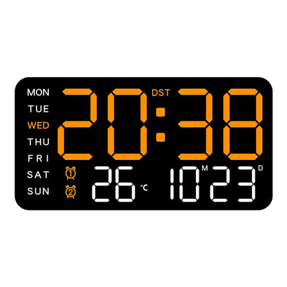 Digital clock box and contents — large button LED wall clock for elderly UK