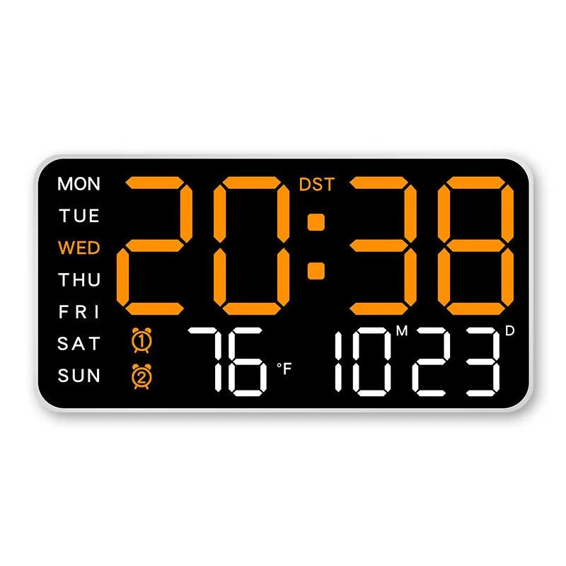 LED clock product dimensions — large display digital wall clock for elderly living room