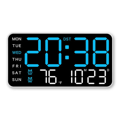 LED wall clock colour options — large digit bedroom clock for elderly and visually impaired