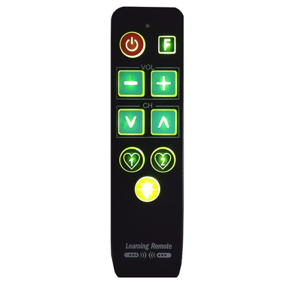 Large button universal remote product information — backlit keys easy grip elderly remote