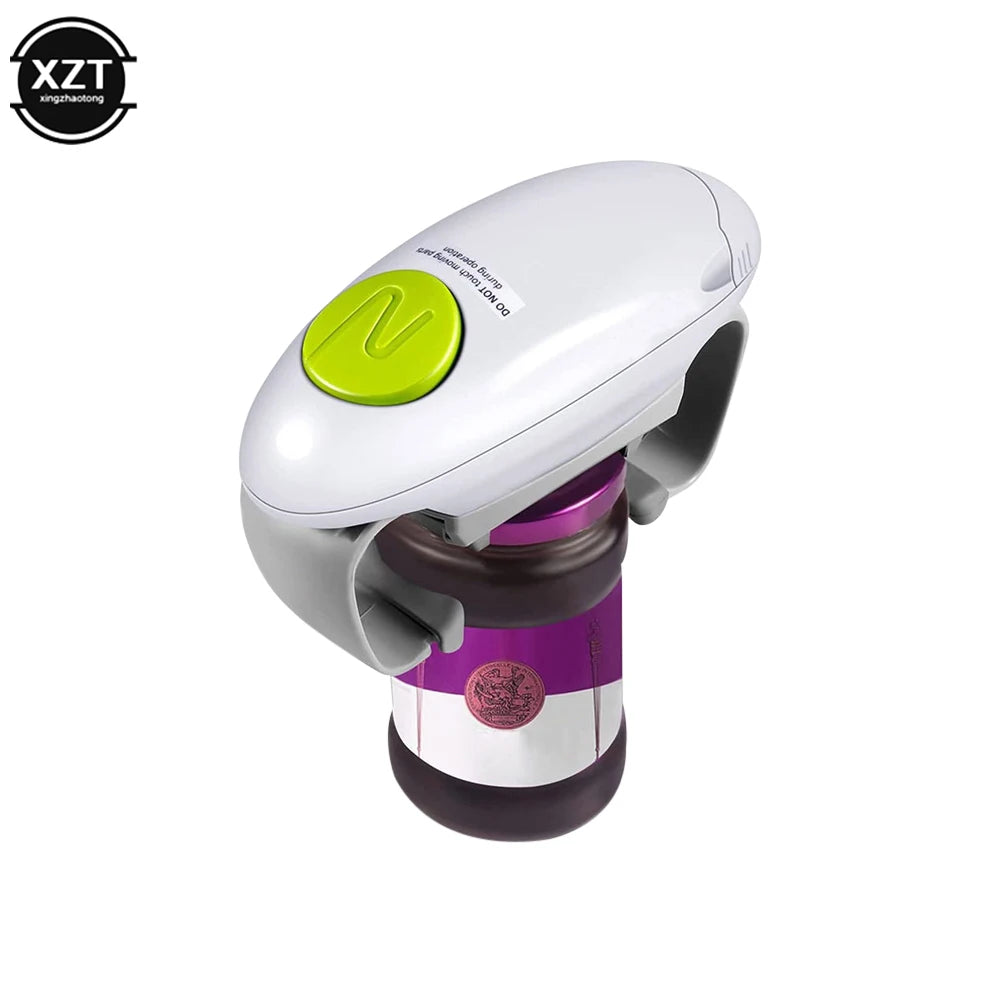 Electric jar and bottle opener in white — USB rechargeable one-touch lid remover