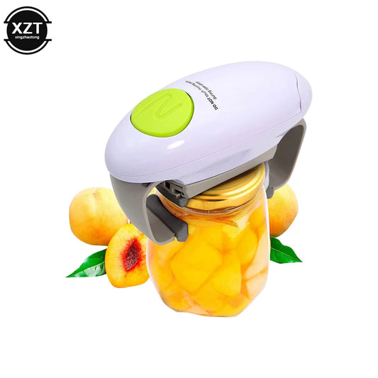 Electric jar opener on glass jar — one-touch automatic bottle opener for arthritis