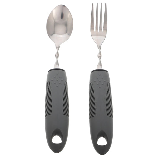 Anti-tremor weighted spoon and fork — bendable utensils for Parkinson's and tremors