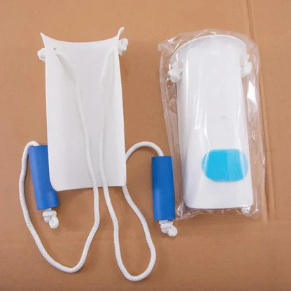 Sock aid showing flexible plastic cradle — gentle on socks and hosiery elderly dressing tool