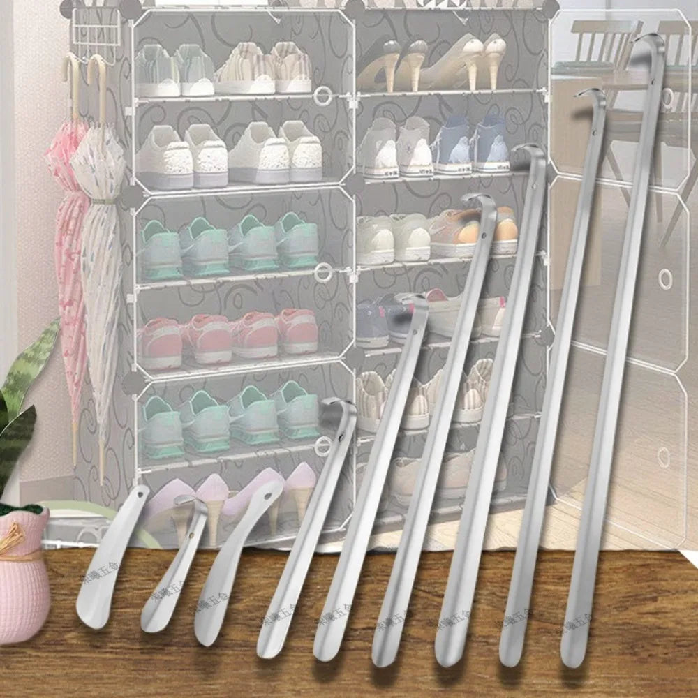 Extra-long shoe horn three length options — 45cm 60cm 80cm stainless steel shoe aid