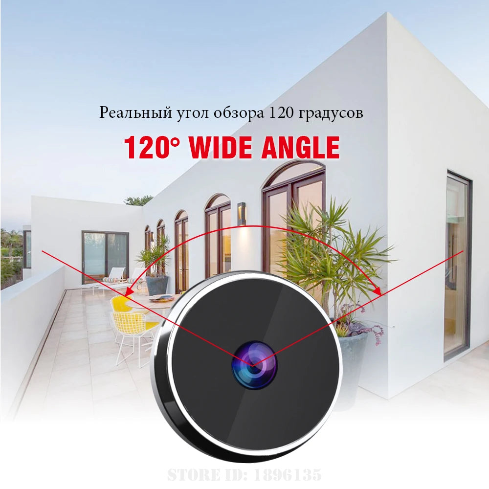 Door peephole camera showing motion detection alert — security viewer for elderly home safety