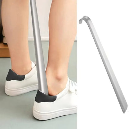 Extra-long shoe horn in stainless steel — no-bend shoe horn for elderly and post-surgery