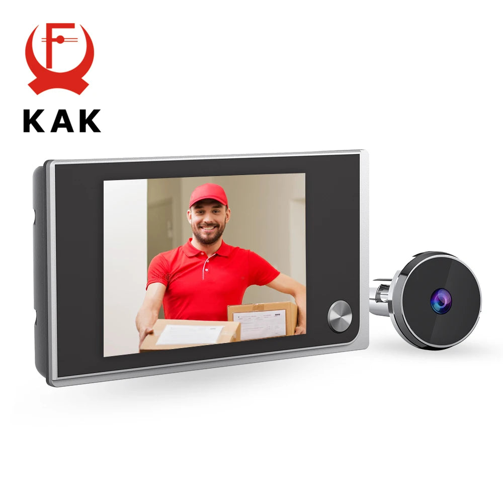 Digital door peephole viewer showing 3.5 inch HD screen — no app smart door viewer