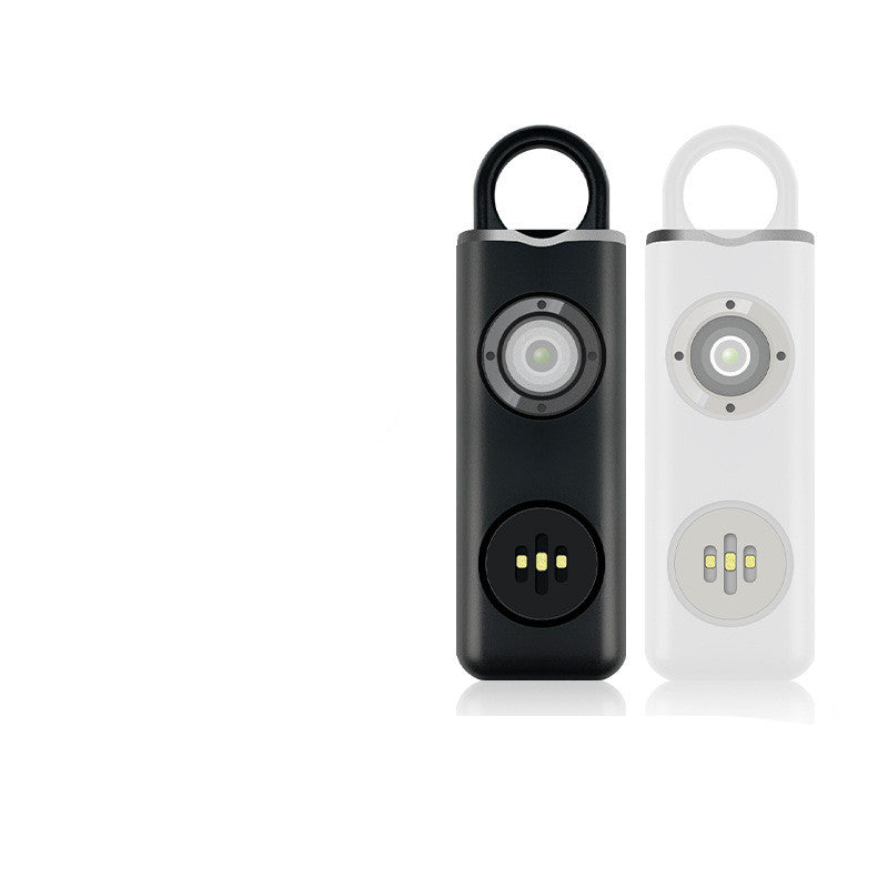 Personal SOS alarm pendant in white — 130dB emergency alert keychain