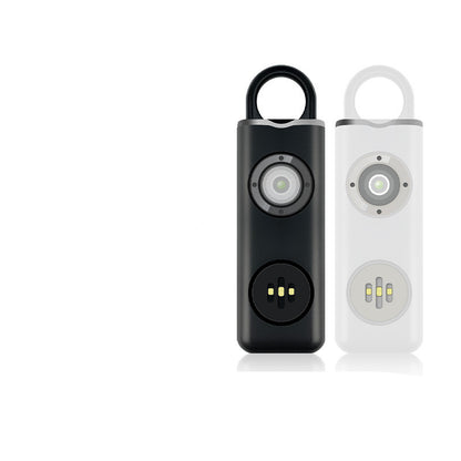 Personal SOS alarm pendant in white — 130dB emergency alert keychain